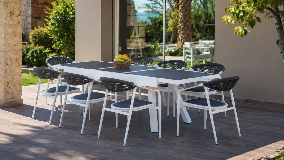 Table extensible ARMONY en aluminium – Finition BLANCHE