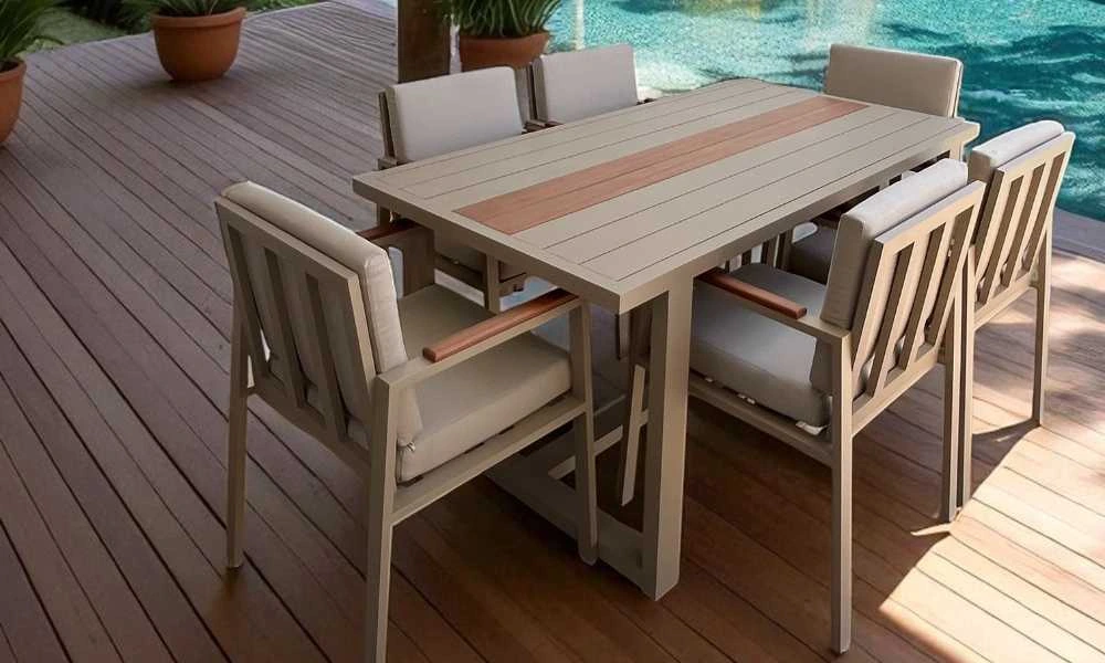 Ensemble repas de jardin Athénes 6 places-Ensemble repas