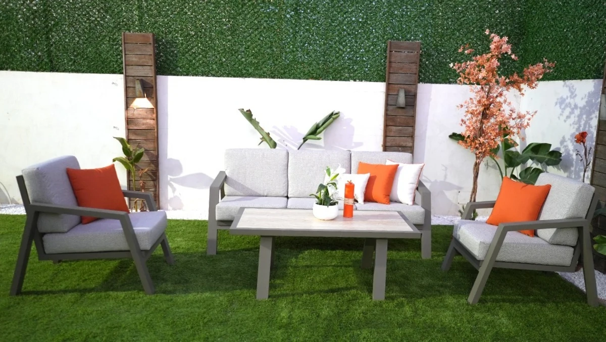 Meuble d'extérieur PARIS en aluminium-Salon de jardin