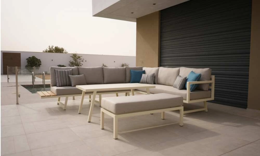 Salon de jardin d'angle CALIFORNIA en aluminium